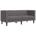 Set canapele Chesterfield cu 3 locuri, gri, piele eco. - WALTI WALTI