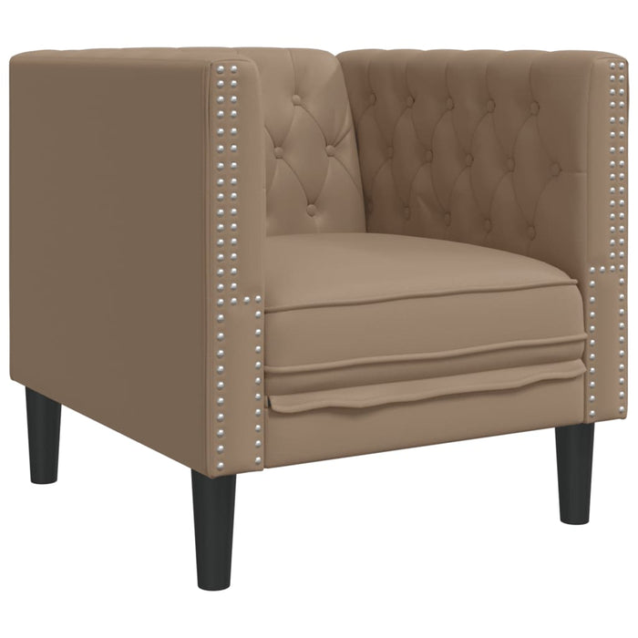 Set canapele Chesterfield cu 3 locuri, cappuccino, piele eco. - WALTI WALTI