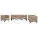 Set canapele Chesterfield cu 3 locuri, cappuccino, piele eco. - WALTI WALTI