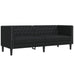 Set canapele Chesterfield cu 2 locuri, negru, piele eco. - WALTI WALTI