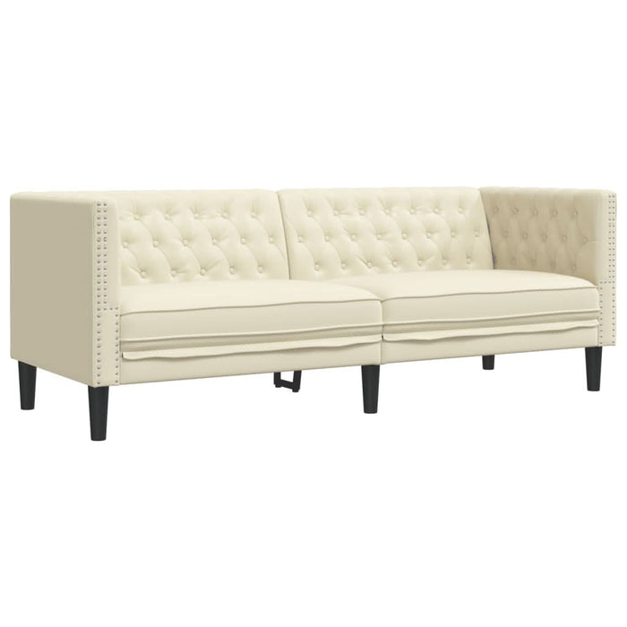 Set canapele Chesterfield cu 2 locuri, crem, piele eco. - WALTI WALTI