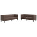 Set canapele Chesterfield cu 2 locuri, maro, piele eco. - WALTI WALTI