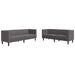 Set canapele Chesterfield cu 2 locuri, gri, piele eco. - WALTI WALTI