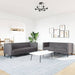 Set canapele Chesterfield cu 2 locuri, gri, piele eco. - WALTI WALTI