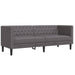 Set canapele Chesterfield cu 2 locuri, gri, piele eco. - WALTI WALTI