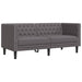 Set canapele Chesterfield cu 2 locuri, gri, piele eco. - WALTI WALTI