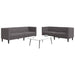 Set canapele Chesterfield cu 2 locuri, gri, piele eco. - WALTI WALTI