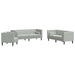 Set canapele Chesterfield cu perne rulou, 3 piese, gri, catifea - WALTI WALTI
