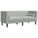 Set canapele Chesterfield cu perne rulou, 3 piese, gri, catifea - WALTI WALTI