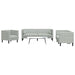 Set canapele Chesterfield cu perne rulou, 3 piese, gri, catifea - WALTI WALTI