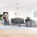 Set canapele Chesterfield cu perne rulou, 3 piese, gri, catifea - WALTI WALTI
