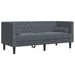 Set canapele Chesterfield cu perne rulou, 3 piese, gri, catifea - WALTI WALTI