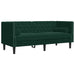Set canapele Chesterfield cu perne rulou 3 piese verde catifea - WALTI WALTI