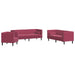 Set canapele Chesterfield perne rulou 3 piese roșu vin catifea - WALTI WALTI