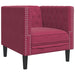 Set canapele Chesterfield perne rulou 3 piese roșu vin catifea - WALTI WALTI