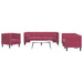 Set canapele Chesterfield perne rulou 3 piese roșu vin catifea - WALTI WALTI