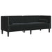 Set canapele Chesterfield cu perne rulou 3 piese negru catifea - WALTI WALTI