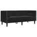 Set canapele Chesterfield cu perne rulou 3 piese negru catifea - WALTI WALTI