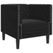 Set canapele Chesterfield cu perne rulou 3 piese negru catifea - WALTI WALTI