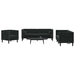 Set canapele Chesterfield cu perne rulou 3 piese negru catifea - WALTI WALTI
