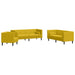 Set canapele Chesterfield cu perne rulou 3 piese galben catifea - WALTI WALTI
