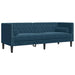 Set canapele Chesterfield perne rulou 3 piese albastru catifea - WALTI WALTI