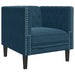 Set canapele Chesterfield perne rulou 3 piese albastru catifea - WALTI WALTI