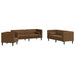 Set canapele Chesterfield perne 3 piese maro piele întoarsă eco - WALTI WALTI