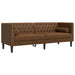 Set canapele Chesterfield perne 3 piese maro piele întoarsă eco - WALTI WALTI