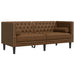 Set canapele Chesterfield perne 3 piese maro piele întoarsă eco - WALTI WALTI