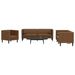 Set canapele Chesterfield perne 3 piese maro piele întoarsă eco - WALTI WALTI