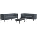 Set canapele Chesterfield cu perne rulou, 2 piese, gri, catifea - WALTI WALTI