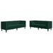 Set canapele Chesterfield cu perne rulou 2 piese verde catifea - WALTI WALTI