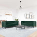 Set canapele Chesterfield cu perne rulou 2 piese verde catifea - WALTI WALTI