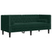 Set canapele Chesterfield cu perne rulou 2 piese verde catifea - WALTI WALTI