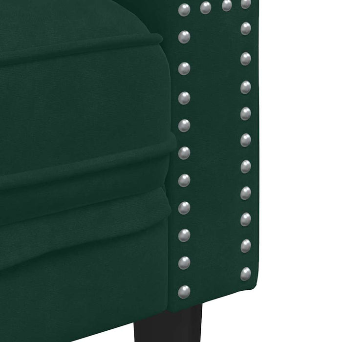 Set canapele Chesterfield cu perne rulou 2 piese verde catifea - WALTI WALTI