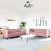 Set canapele Chesterfield cu perne rulou, 2 piese, roz, catifea - WALTI WALTI