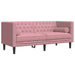 Set canapele Chesterfield cu perne rulou, 2 piese, roz, catifea - WALTI WALTI