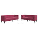 Set canapele Chesterfield perne rulou 2 piese roșu vin catifea - WALTI WALTI