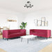 Set canapele Chesterfield perne rulou 2 piese roșu vin catifea - WALTI WALTI