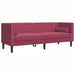 Set canapele Chesterfield perne rulou 2 piese roșu vin catifea - WALTI WALTI