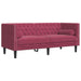 Set canapele Chesterfield perne rulou 2 piese roșu vin catifea - WALTI WALTI
