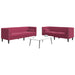 Set canapele Chesterfield perne rulou 2 piese roșu vin catifea - WALTI WALTI