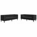 Set canapele Chesterfield cu perne rulou 2 piese negru catifea - WALTI WALTI