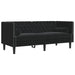 Set canapele Chesterfield cu perne rulou 2 piese negru catifea - WALTI WALTI