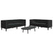 Set canapele Chesterfield cu perne rulou 2 piese negru catifea - WALTI WALTI