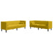 Set canapele Chesterfield cu perne rulou 2 piese galben catifea - WALTI WALTI