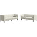 Set canapele Chesterfield cu perne rulou 2 piese, crem, catifea - WALTI WALTI