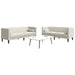Set canapele Chesterfield cu perne rulou 2 piese, crem, catifea - WALTI WALTI