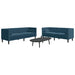 Set canapele Chesterfield perne rulou 2 piese albastru catifea - WALTI WALTI